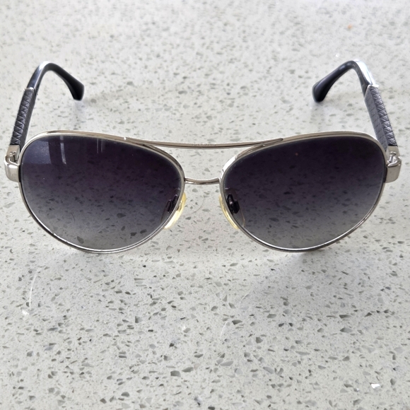Chanel 4195-Q Quilted Aviator Sunglasses - Picture 1 of 5